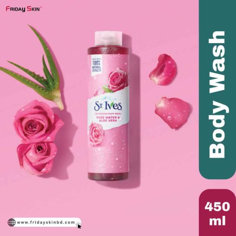 St. Ives Rose Water & Aloe Vera Refreshing Body Wash 450 ml